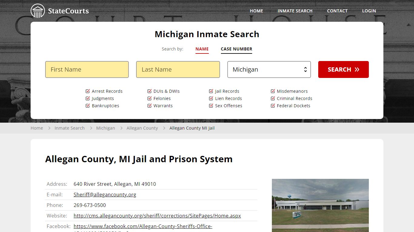 Allegan County MI Jail Inmate Records Search, Michigan - StateCourts